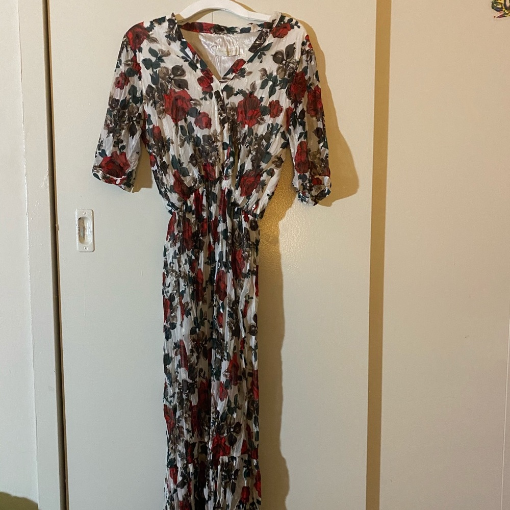 Flower pattern long dress